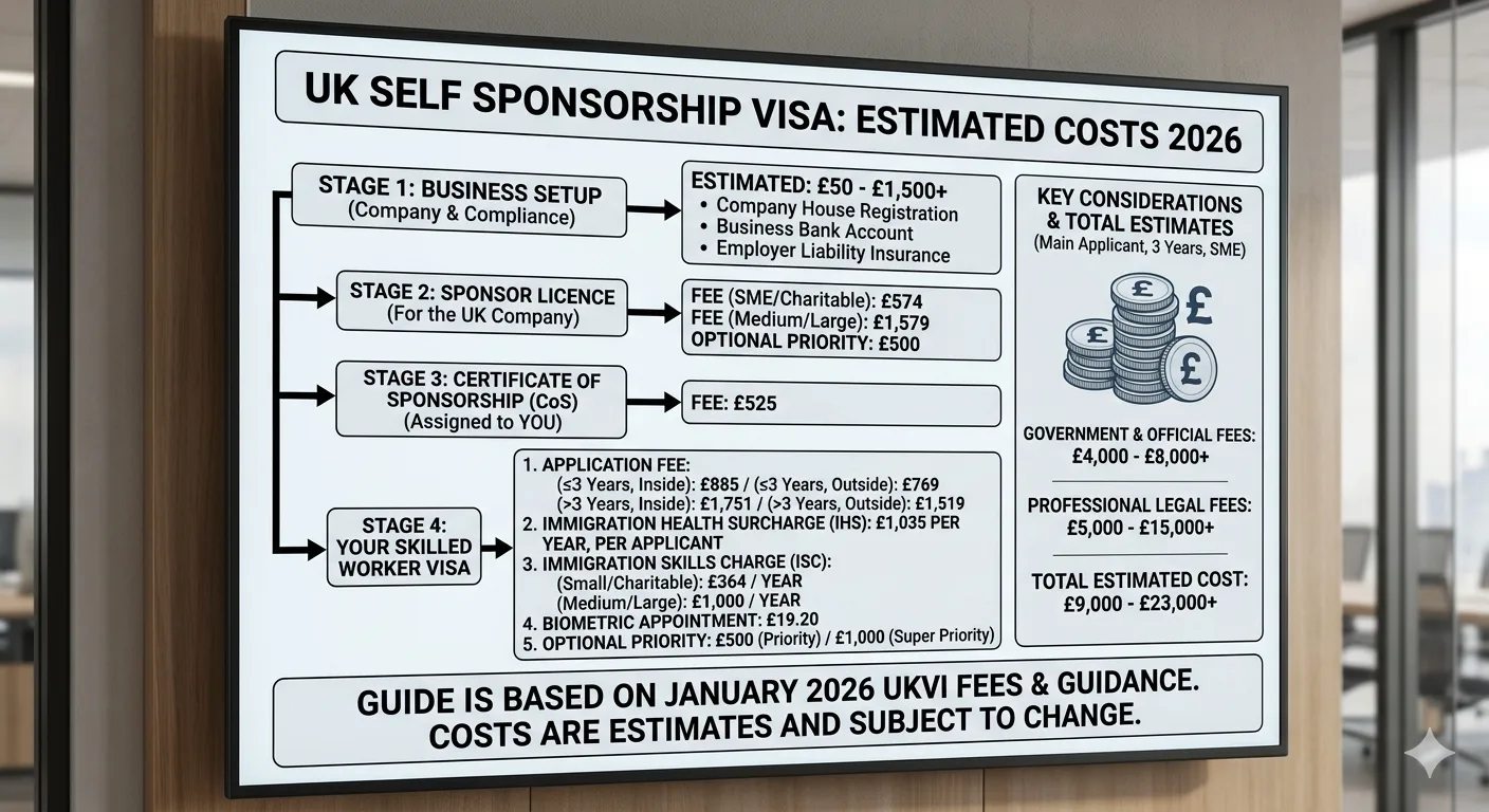UK Self Sponsorship Visa Cost in 2026: Complete Guide for Entrepreneurs and Overseas Applicants