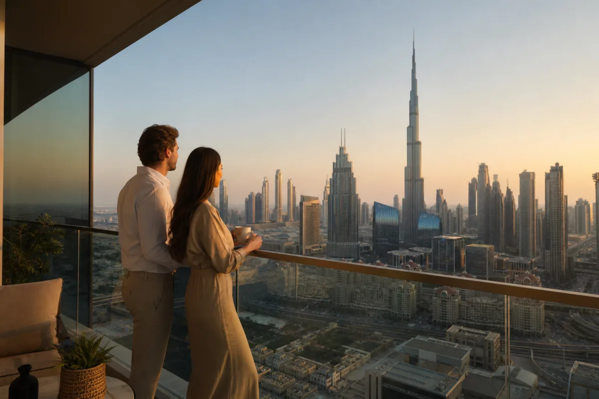 Dubai skyline at sunset representing long-term UAE residency
